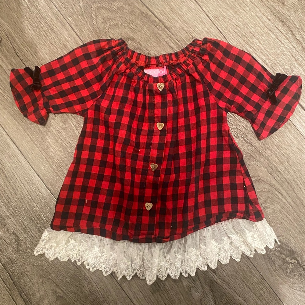 Good Lad Red and Black Checkered Baby Dress